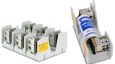 Figure 1: Traditional power distribution designs might use independent fuses and power distribution blocks, but this Cooper Bussmann combination unit from AutomationDirect consolidates both functions into a single small-footprint component.