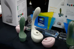 Lora DiCarlo offers a complete line of robotic sexual stimulation devices for women shown here at the CES Unveiled media preview event, Sunday, Jan. 5, 2020, in Las Vegas.