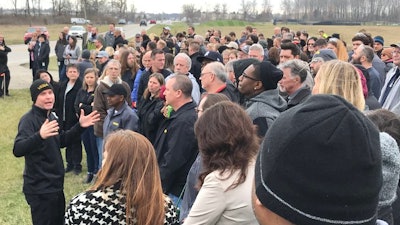 Vega employees at the future home of the company's North American headquarters, Mason, Ohio, Jan. 14, 2018.