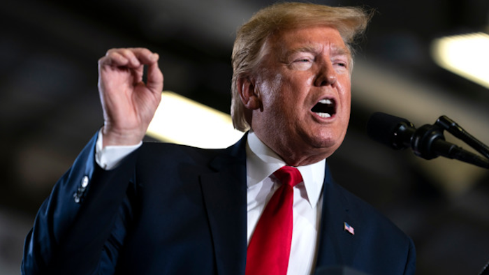 President Donald Trump speaks during a campaign rally at the Wildwoods Convention Center Oceanfront, Tuesday, Jan. 28, 2020, in Wildwood, N.J.
