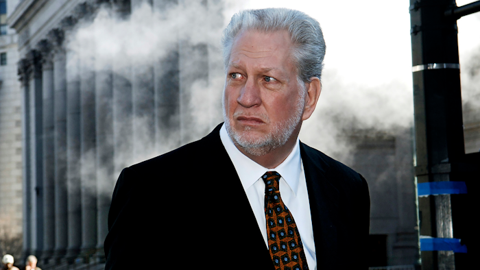 In this Jan. 30, 2006, file photo, former Worldcom CEO Bernard Ebbers exits Manhattan federal court in New York. Ebbers died Sunday, Feb. 2, 2020, according to a family statement cited by WAPT-TV in Mississippi.