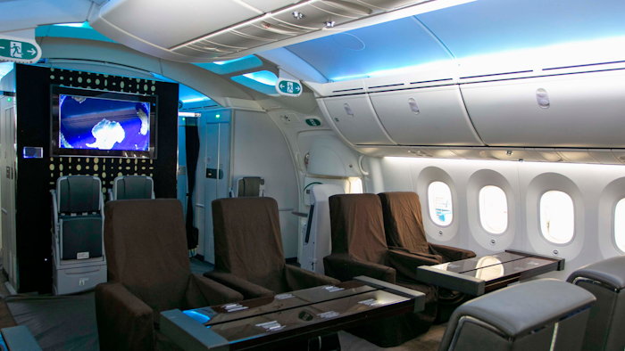 This file photo shows the interior of the Mexican presidential airplane.