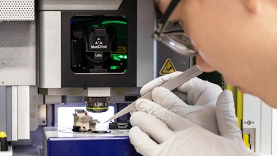 University of Toronto Engineering researchers used an atomic force microscope (pictured) to measure the ability of graphene to resist mechanical fatigue. They found that the material can withstand more than a billion cycles of high stress before breaking.