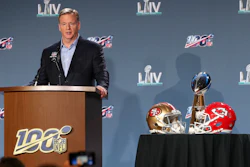 NFL Commissioner Roger Goodell speaks at a press conference ahead of Super Bowl LIV, Wednesday, Jan. 29, 2020 in Miami.