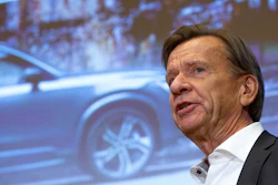 Hakan Samuelsson, President and CEO, Volvo Car Group speaks during a media conference on the Volvo 2019 Full Year Financial Results at the Volvo headquarters in Brussels, Thursday, Feb. 6, 2020.