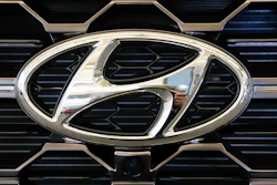 This Feb. 14, 2019 file photo shows the Hyundai logo on a 2019 Hyundai Santa Fe SUV on display at the 2019 Pittsburgh International Auto Show in Pittsburgh.