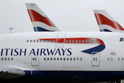 In this Tuesday, Jan. 10, 2017, file photo, British Airways planes are parked at Heathrow Airport in London.