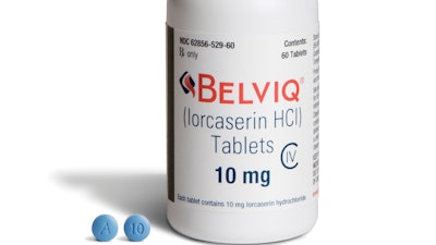 This undated image provided by Eisai in August 2018 shows the company's Belviq medication.