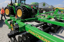 In this Sept. 10, 2019, file photo a John Deere tractor is on display at the Husker Harvest Days farm show in Grand Island, Neb. Deere & Co. reports earns on Thursday, Feb. 20, 2020.