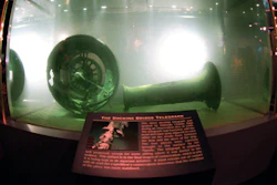 In this Nov. 26, 1996 file photo, the docking bridge telegraph recovered from the wreckage of the Titanic is displayed in a large seawater-filled tank at the Nauticus National Maritime Center in Norfolk, Va. The salvage firm that has plucked artifacts from the sunken Titanic cruise ship over the decades is seeking a judge's permission to rescue more items from the rapidly deteriorating wreck.