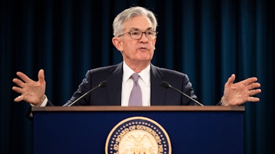 In this file photo Federal Reserve Chair Jerome Powell speaks during a news conference.