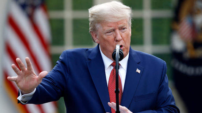 President Trump during a briefing in the Rose Garden of the White House, March 29, 2020.
