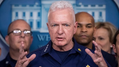 Adm. Brett Giroir, M.D., Assistant Secretary for Health, speaks during a briefing about the coronavirus in the James Brady Press Briefing Room of the White House, Sunday, March 15, 2020, in Washington.