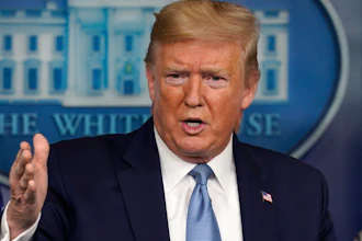 President Donald Trump speaks during a press briefing with the coronavirus task force, in the Brady press briefing room at the White House, Monday, March 16, 2020, in Washington.