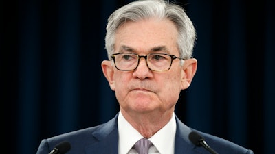 Federal Reserve Chair Jerome Powell during a news conference in Washington, March 3, 2020.