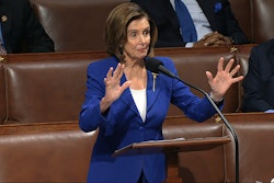 In this image from video, House Speaker Nancy Pelosi of Calif., speaks on the floor of the House of Representatives at the U.S. Capitol in Washington, Friday, March 27, 2020.