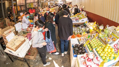 The Yau Ma Tei Wholesale Fruit Market in Hong Kong on February 23, 2020.