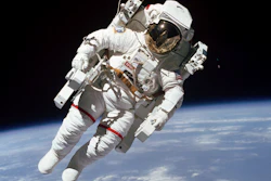 In this Feb. 7, 1984 photo made available by NASA, astronaut Bruce McCandless II, performs a spacewalk a few meters away from the cabin of the Earth-orbiting space shuttle Challenger, using a nitrogen-propelled Manned Maneuvering Unit.