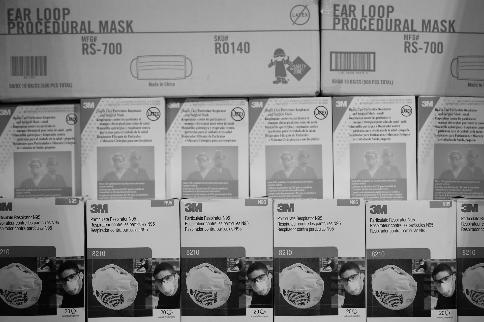 In this March 24, 2020, file photo stacks of medical supplies are housed at the Jacob Javits Center that will become a temporary hospital in response to the COVID-19 outbreak in New York.