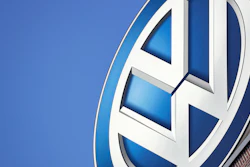 Volkswagen logo on a company building in Wolfsburg, Germany, Aug. 1, 2018.