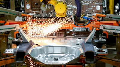 Machines on a vehicle assembly line at Ford's Chicago Assembly Plant, June 24, 2019.