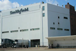 This April 8, 2020 photo shows the Smithfield pork processing plant in Sioux Falls, SD. The union representing employees at the South Dakota pork processing plant says it will partially reopen on Monday, May 4 after shuttering more than two weeks ago because of a coronavirus outbreak that infected hundreds of employees.