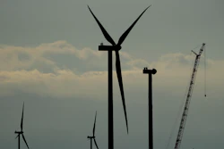 Completed wind turbines stand on a hilltop at the Reading Wind Facility in Reading, Kan., on Monday, April 27, 2020.