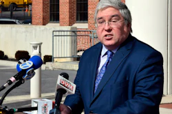 In this Feb. 19, 2019, file photo, West Virginia Attorney General Patrick Morrisey speaks at a news conference in Martinsburg, W.Va.