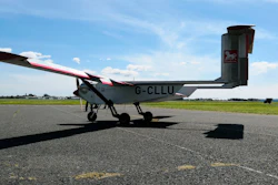 The “Wingracers ULTRA” drone parked by the runway at Solent Airport, Lee-on-the-Solent, England, May 12, 2020.
