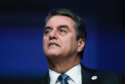 Roberto Azevedo, Director General of the World Trade Organization, attends a session at annual meeting of the World Economic Forum in Davos, Switzerland, Jan. 24, 2019.