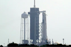 The SpaceX Falcon 9, with the Crew Dragon spacecraft on top of the rocket, sits on Launch Pad 39-A Thursday, May 28, 2020, at Kennedy Space Center in Cape Canaveral, Fla. Wednesday's planned launch was scrubbed due to weather. They will try again to launch Saturday.