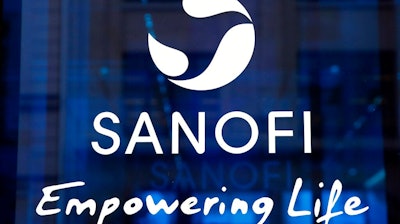 In this Feb. 7, 2019 the logo of French drug maker Sanofi is pictured at the company's headquarters, in Paris. French pharmaceutical group Sanofi ensured that it will make its COVID-19 vaccine, when ready, available in all countries, hours after the company's CEO said the United States will get first access.