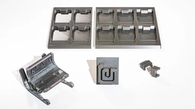 3D printed fixtures for ventilator production.