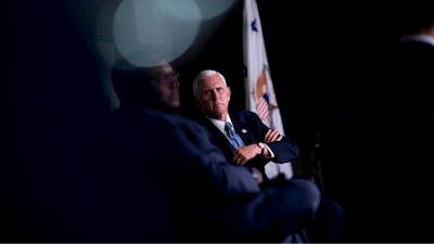 Vice President Mike Pence meets with community and faith leaders at Hope Christian Church, Friday, June 5, 2020, in Beltsville, Md.