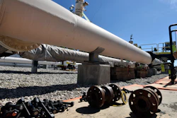 Fresh nuts, bolts and fittings are ready to be added to the east leg of the Enbridge Line 5 pipeline near St. Ignace, Mich.
