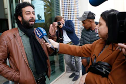 Journalist and activist Omar Radi after his hearing at the courthouse in Casablanca, Morocco, March 5, 2020.
