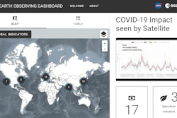 This image captured on Thursday, June 25, 2020 shows part of the website created by the space agencies of the U.S., Europe and Japan to show changes to Earth because of coronavirus lockdowns. Using data from 17 satellites, it that serves as a global dashboard for temporary changes observed from orbit.