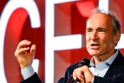In this March 12, 2019, file photo, English computer scientist Tim Berners-Lee, best known as the inventor of the World Wide Web, delivers a speech during an event at the CERN in Meyrin near Geneva, Switzerland, marking 30 years of World Wide Web. Berners-Lee said Thursday, June 11, 2020 the COVID-19 pandemic demonstrates “the gross inequality” of a world where almost half the population is unable to connect, telling a high-level U.N. meeting “our number one focus must be to close the digital divide.”
