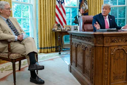 Senate Majority Leader Mitch McConnell, R-Ky., and President Donald Trump during a meeting in the Oval Office of the White House, July 20, 2020.