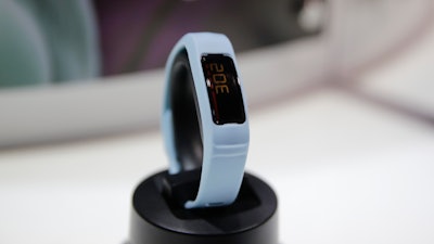 Garmin's Vivofit 2 fitness tracker on display at CES in Las Vegas, Jan. 7, 2015.