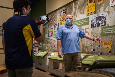 SPAMbassadors giving a virtual tour of the SPAM Museum.
