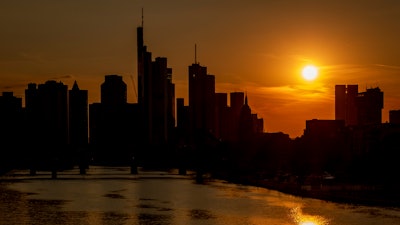 The River Main in Frankfurt, Germany, Aug. 4, 2020.