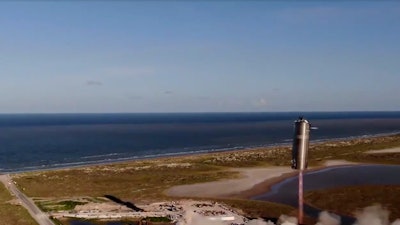 A prototype of SpaceX's Mars ship, Starship, is launched in South Texas, Aug. 5, 2020.