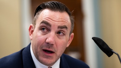 National Guard Maj. Adam DeMarco testifies on Capitol Hill, July 28, 2018, during a hearing on actions taken on June 1 at Lafayette Square in Washington.