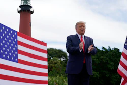 President Donald Trump arrives to speak at the Jupiter Inlet Lighthouse and Museum, Jupiter, Fla., Sept. 8, 2020.