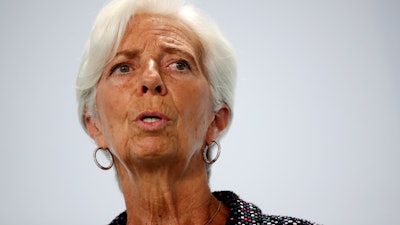European Central Bank President Christine Lagarde at a news conference in Berlin, Sept. 11, 2020.