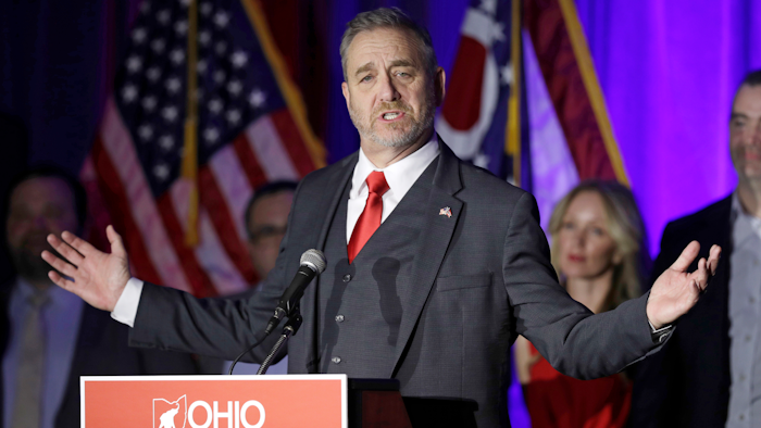 Ohio Attorney General Dave Yost speaks at a Ohio Republican Party event in Columbus, Nov. 6, 2018.