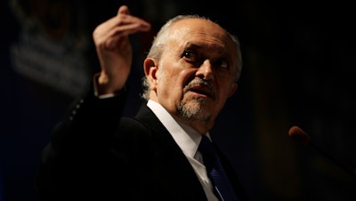 Nobel laureate Mario Molina during a conference on global warming in Guadalajara, Mexico, Feb 25. 2010.