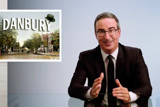 This video frame grab shows John Oliver from his 'Last Week Tonight with John Oliver' program on HBO, Sunday, Aug. 30, 2020. On Aug. 22, Danbury, Conn., Mayor Mark Boughton announced a tongue-in-cheek move posted on his Facebook page to rename Danbury's local sewage treatment plant after Oliver following the comedian's expletive-filled rant about the city. Oliver then offered to donate $55,000 to charity if the city actually followed through with it. On Thursday, Oct. 8, the Danbury City Council voted 18-1 to rename the sewage plant after the comedian.