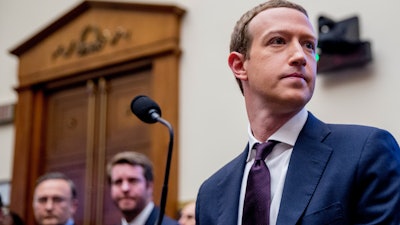 Facebook CEO Mark Zuckerberg speaks at Georgetown University in Washington, Oct. 17, 2019.